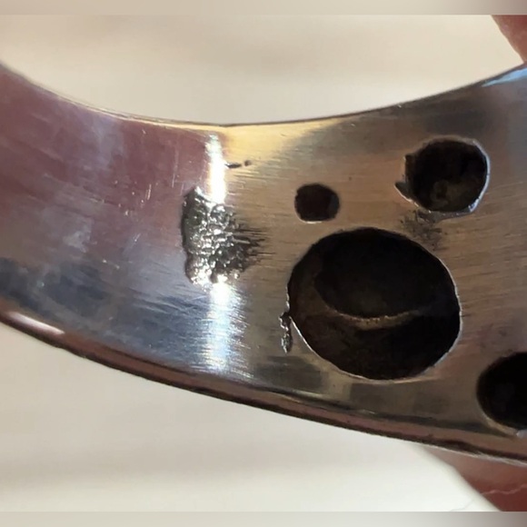 Vintage Sterling Silver Bali Indonesia Crossover Cobblestone Ring, Size 5, 6g - Picture 7 of 10